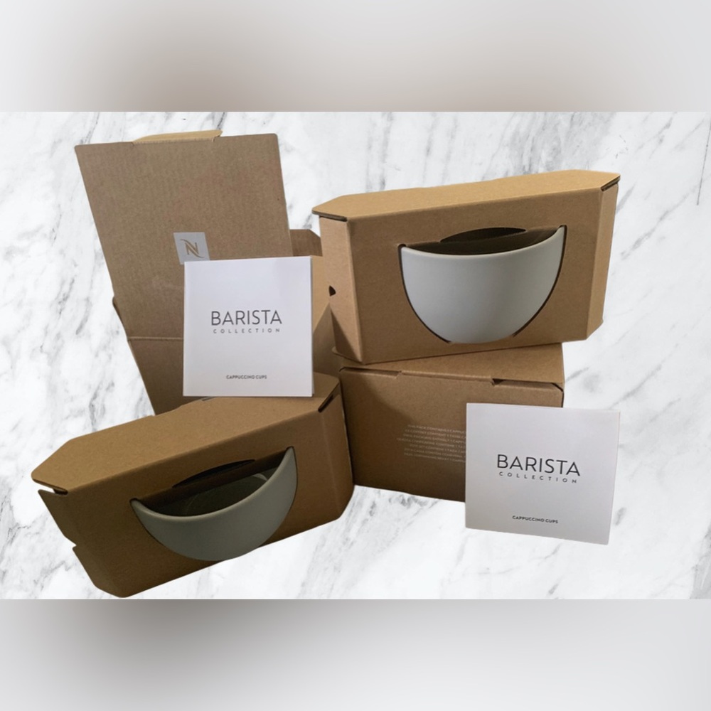 NEW IN BOX • SET OF 2 Nespresso BARISTA Cappuccino Cups Medium